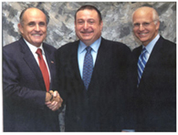 Avram meets with former New York City Mayor Rudy Giuliani and U.S. Congressman Christopher Shays in Greenwich, CT. 