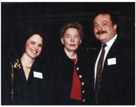 Rhoda and Avram C. Freedberg with former UN Ambassador Jean Kirkpatrick (center) at a United Jewish Federation dinner.