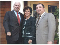 Senator John McCain (R-AZ), with Rhoda and Avram C. Freedberg in Greenwich, CT.