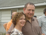 Avram C. Freedberg and his wife, Rhoda, outside the stable.