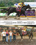 Officer Sheila T Rex wins at Belmont Park, September 28, 2008