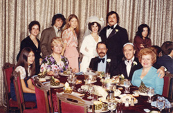 The whole family, including Rhoda's parents, sister, and Avram's parents, siblings, and sister-in-law, Ruth (Dan's wife).